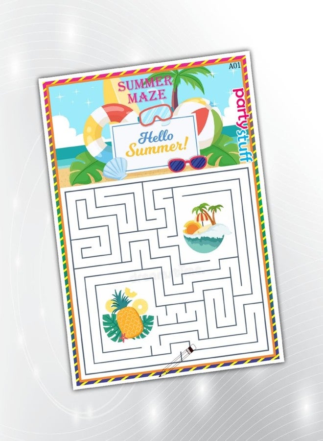 PartyStuff Paper Games - Summer Maze (16 Piece) - Image 1
